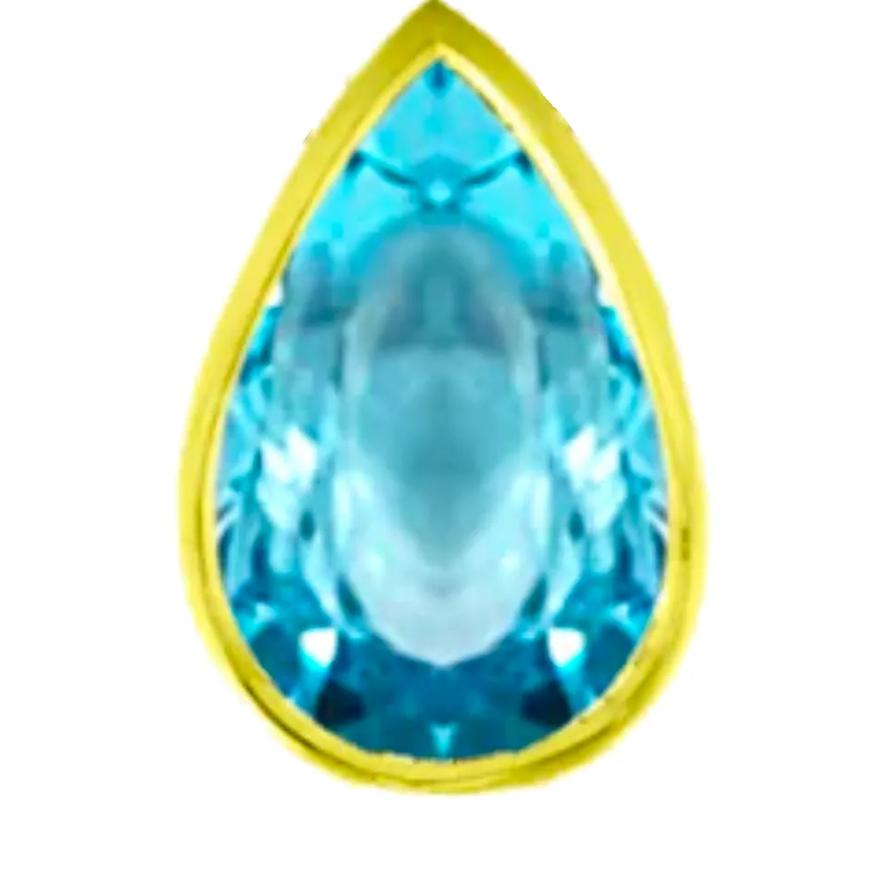 Yellow Gold Blue Topaz Pear Shape sold by Meira T
