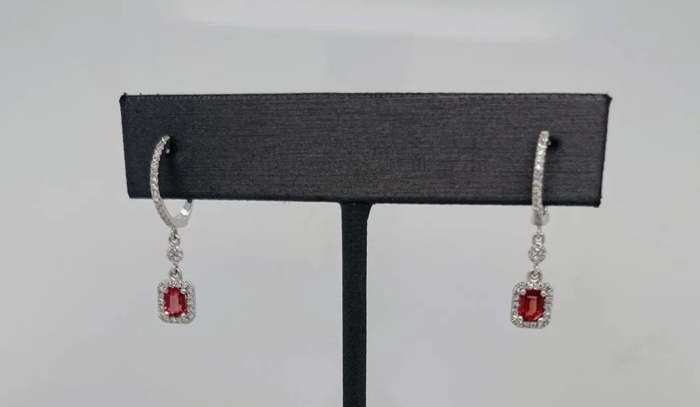 Orange Sapphire and Diamond Earrings sold by Meira T