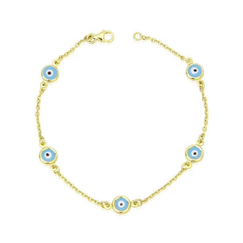 Yellow Gold Evil Eye Bracelet sold by Meira T