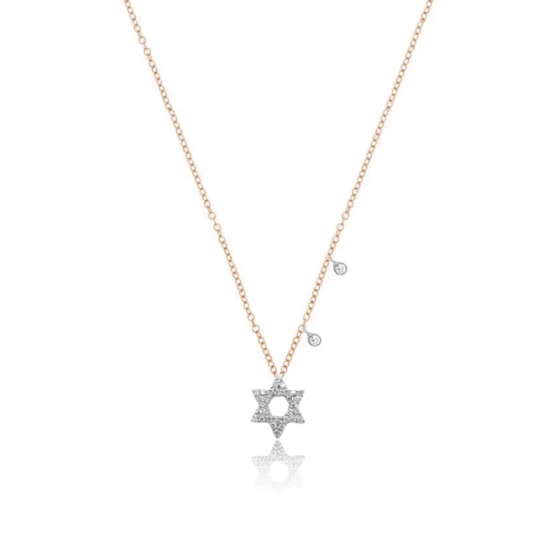 Rose Gold Dainty Jewish Star Necklace sold by Meira T