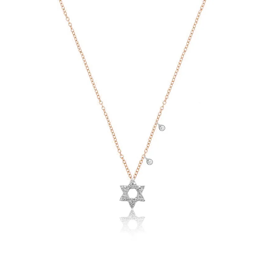 Rose Gold Dainty Jewish Star Necklace sold by Meira T