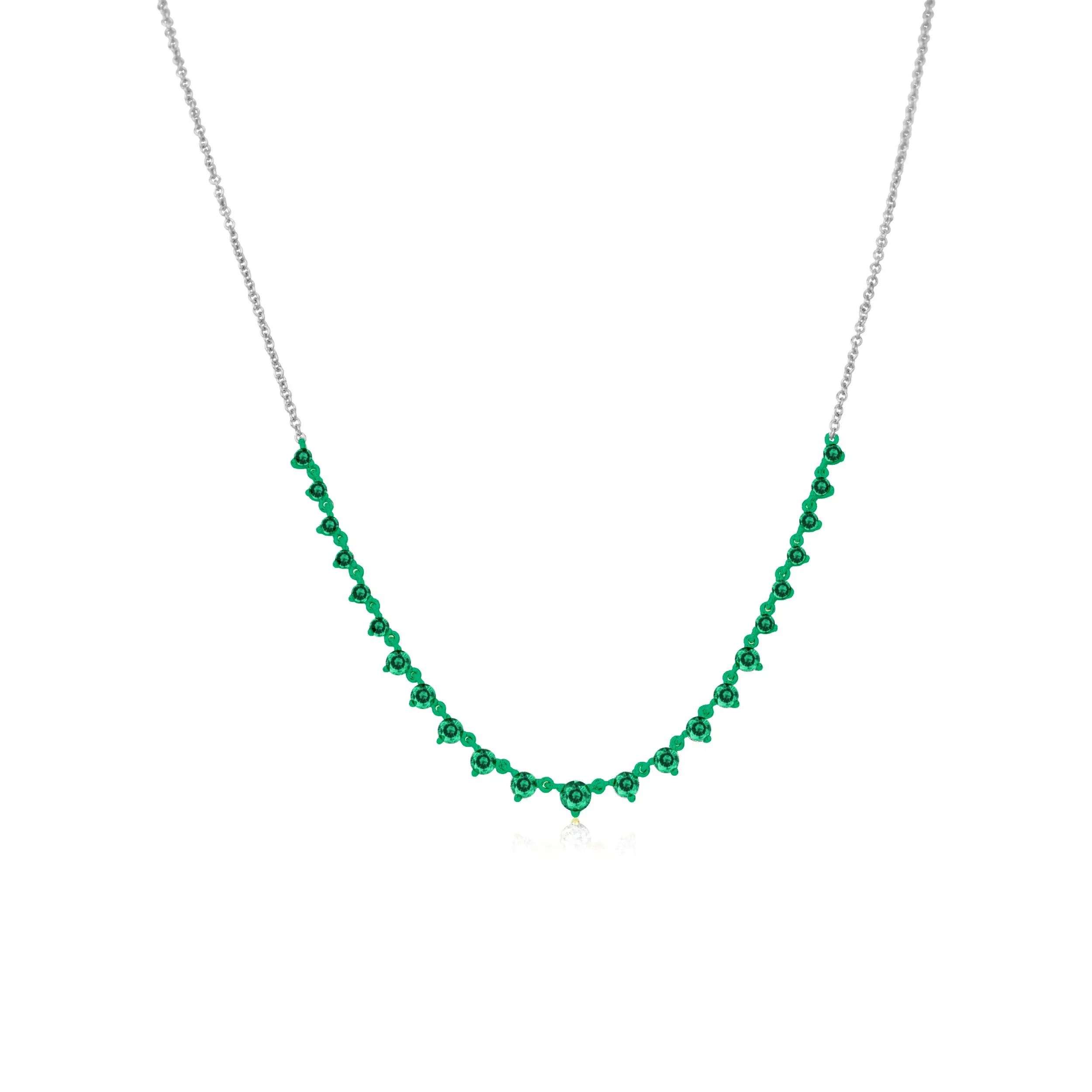 Electric Green 1 Carat Emerald Necklace sold by Meira T