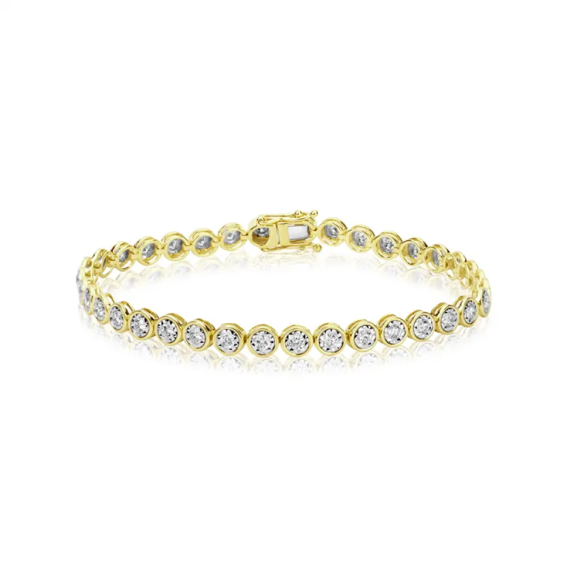 2 ct Bezel Set Illusion Tennis Bracelet sold by Meira T