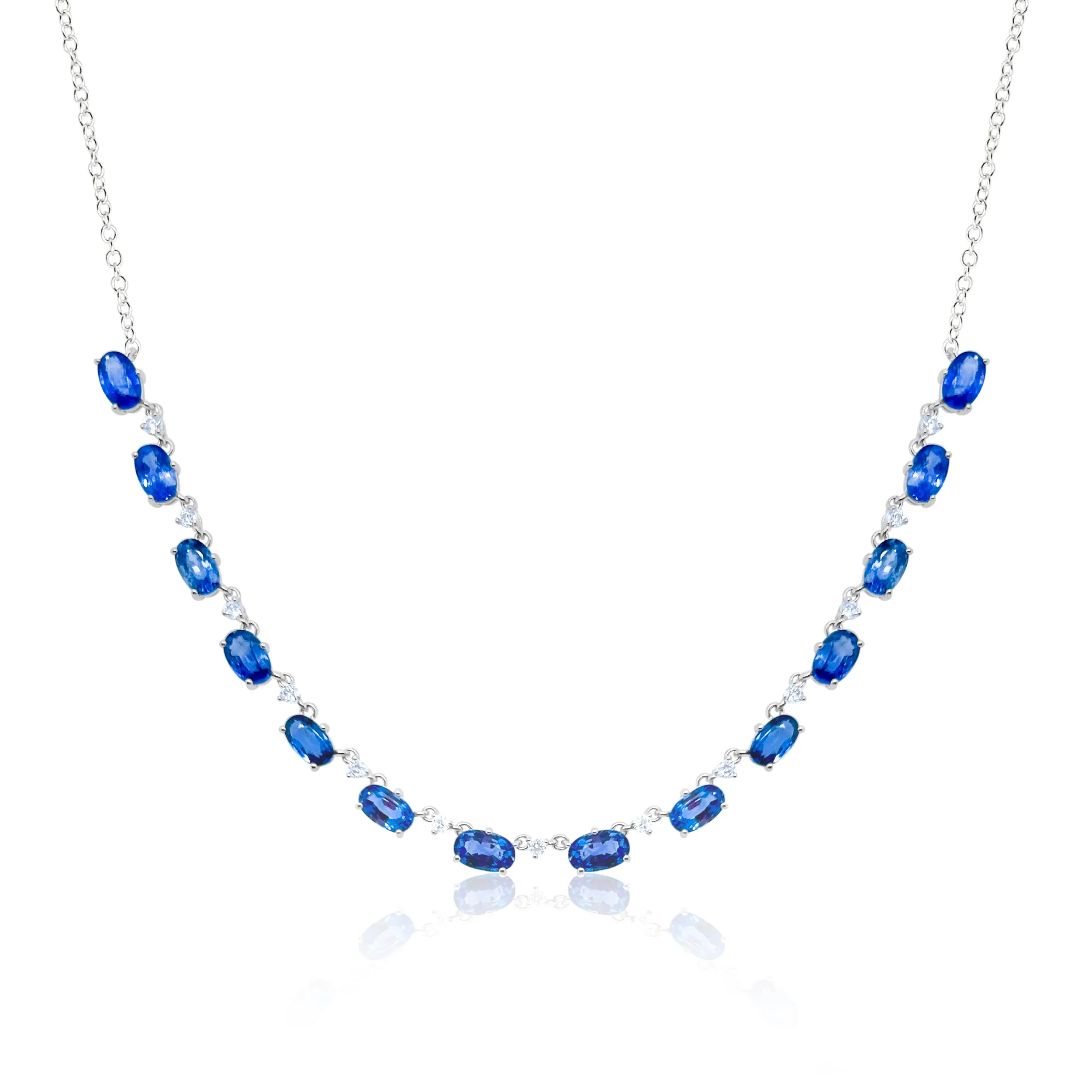 White Gold and Blue Sapphire Necklace sold by Meira T