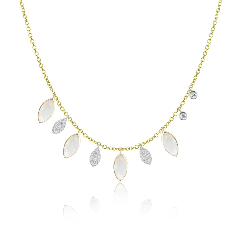 White Opal and Diamond Fringe Necklace sold by Meira T