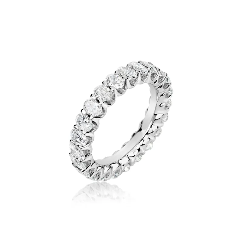 The Drop #11 Lab Grown White Gold Oval Cut Diamond Eternity Band 3.69 Carats sold by Meira T