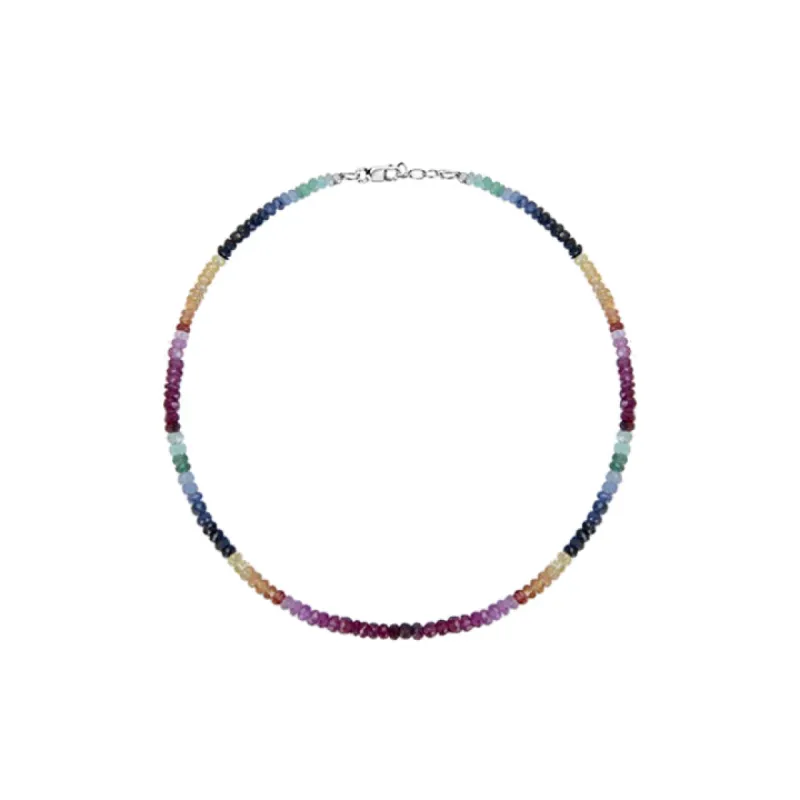 Multicolor Rainbow Saphire Beaded Bracelet sold by Meira T