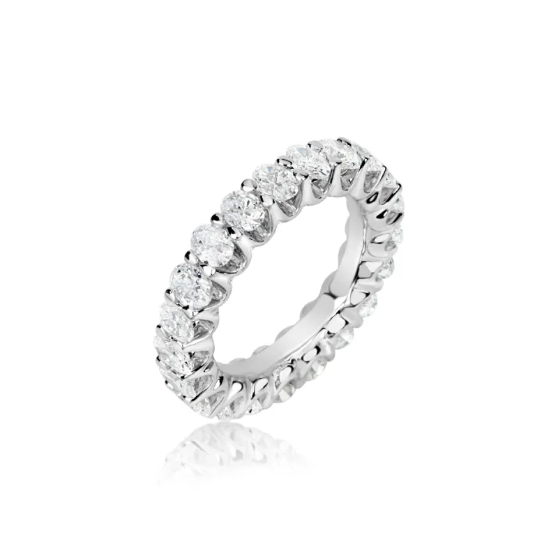 The Drop # 11 Lab Grown White Gold Oval Diamond Eternity Band 2.90 Carats sold by Meira T