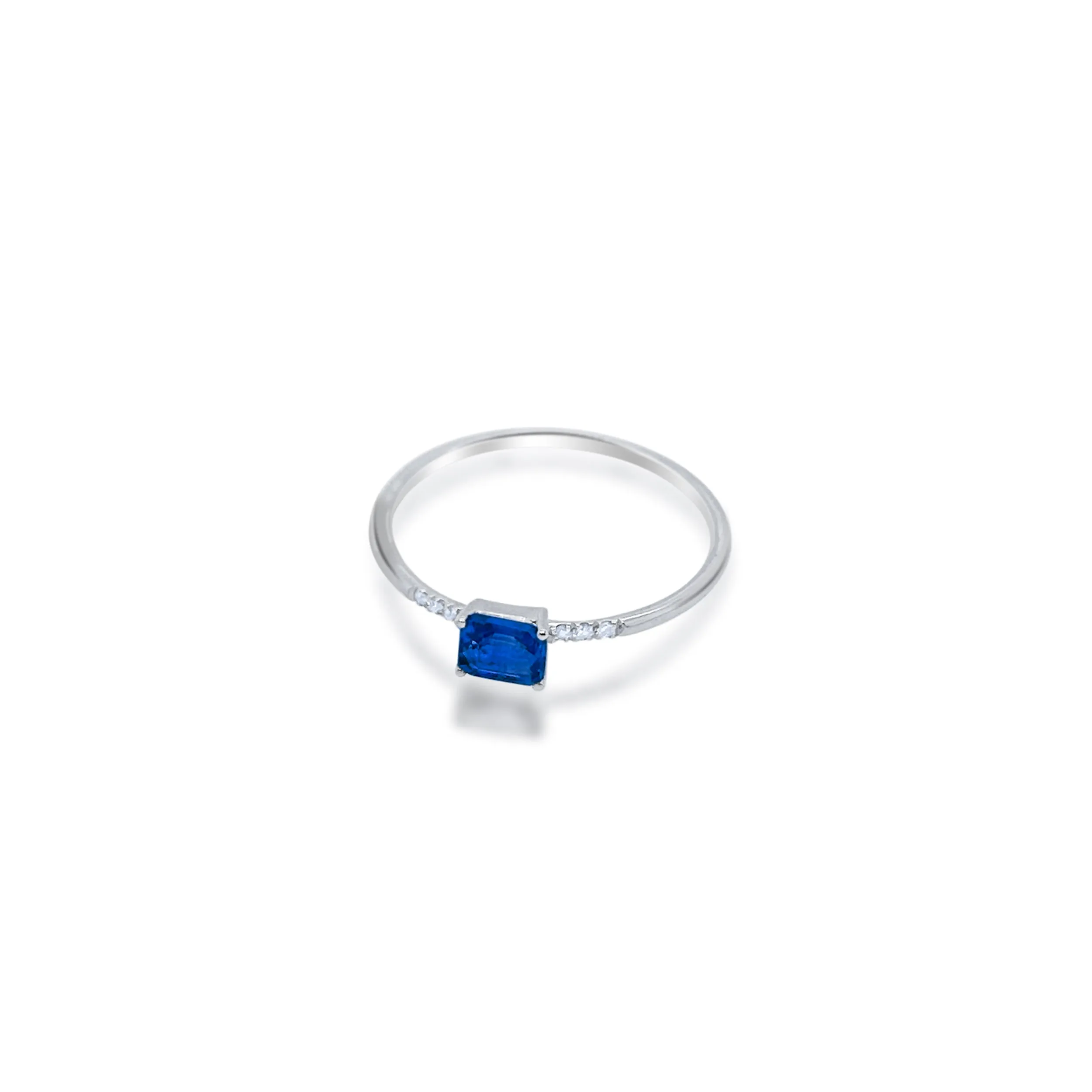 White Gold Blue Sapphire and Diamond Ring sold by Meira T