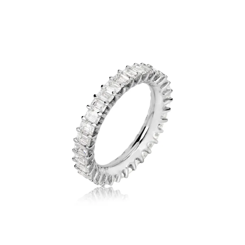 The Drop # 11  Lab Grown White Gold Emerald Cut Eternity Band 3 Carat sold by Meira T