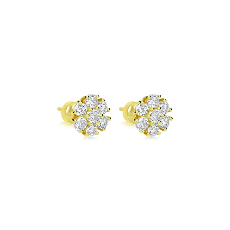 The Drop #11 Lab Grown Yellow Gold Diamond Flower Studs sold by Meira T
