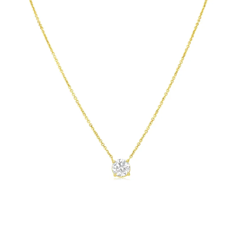 1 Carats Lab Grown Yellow Gold Diamond Solitaire Necklace *ONLINE EXCLUSIVE* sold by Meira T