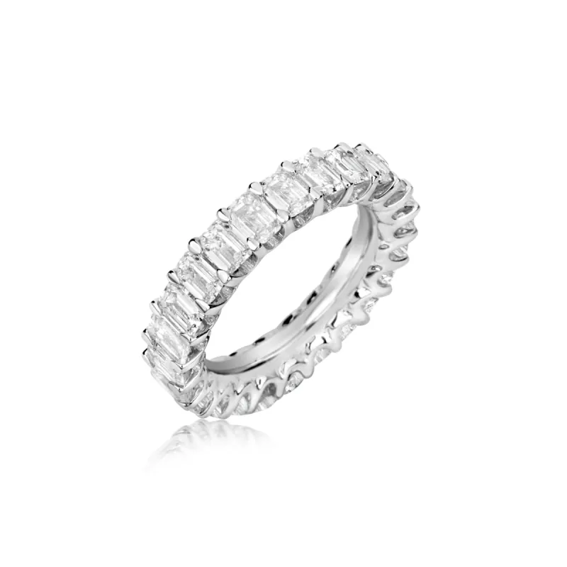 The Drop #11 Lab Grown Statement Emerald Cut Diamond Eternity Band 4.5 Carat sold by Meira T