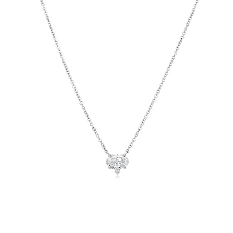 1.00 Carat Oval Lab Grown White Gold Diamond Solitaire Necklace *ONLINE EXCLUSIVE* sold by Meira T