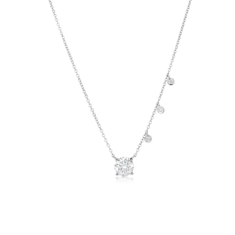 1.06 Lab Grown White Gold Diamond Solitaire and Bezels Necklace (1.06 ct) GMA sold by Meira T