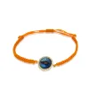 Brown Diamond and Blue Eye Orange Chord Bracelet sold by Meira T