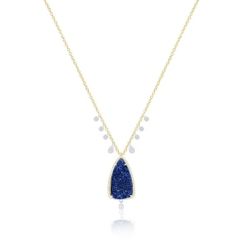 Blue Druzy Necklace sold by Meira T