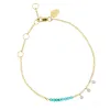 Turquoise Bead Bracelet with Diamond Bezels sold by Meira T