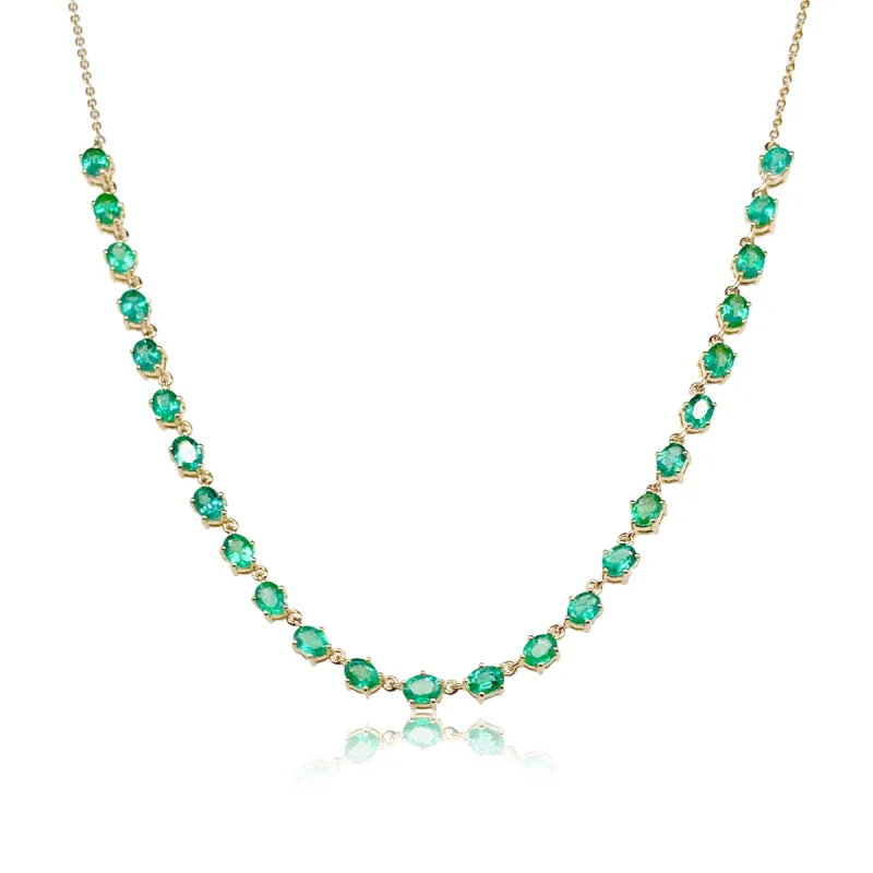 Emerald Tennis Necklace sold by Meira T