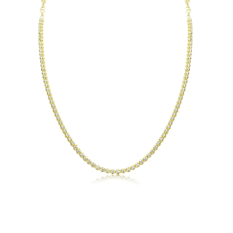 Yellow Gold Tennis Necklace sold by Meira T