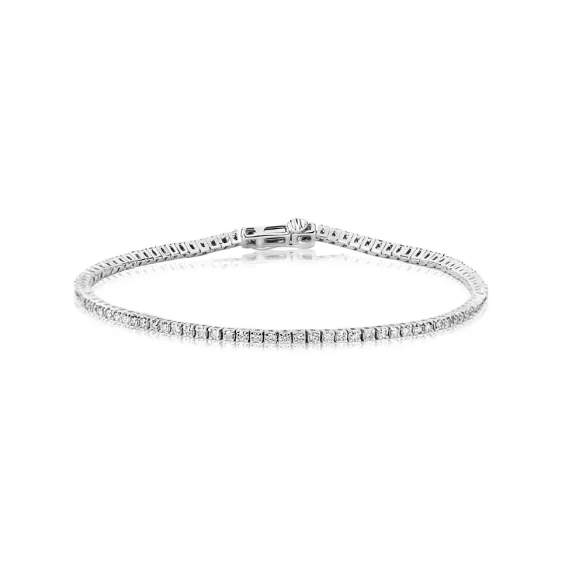 White Gold Square Tennis Bracelet sold by Meira T