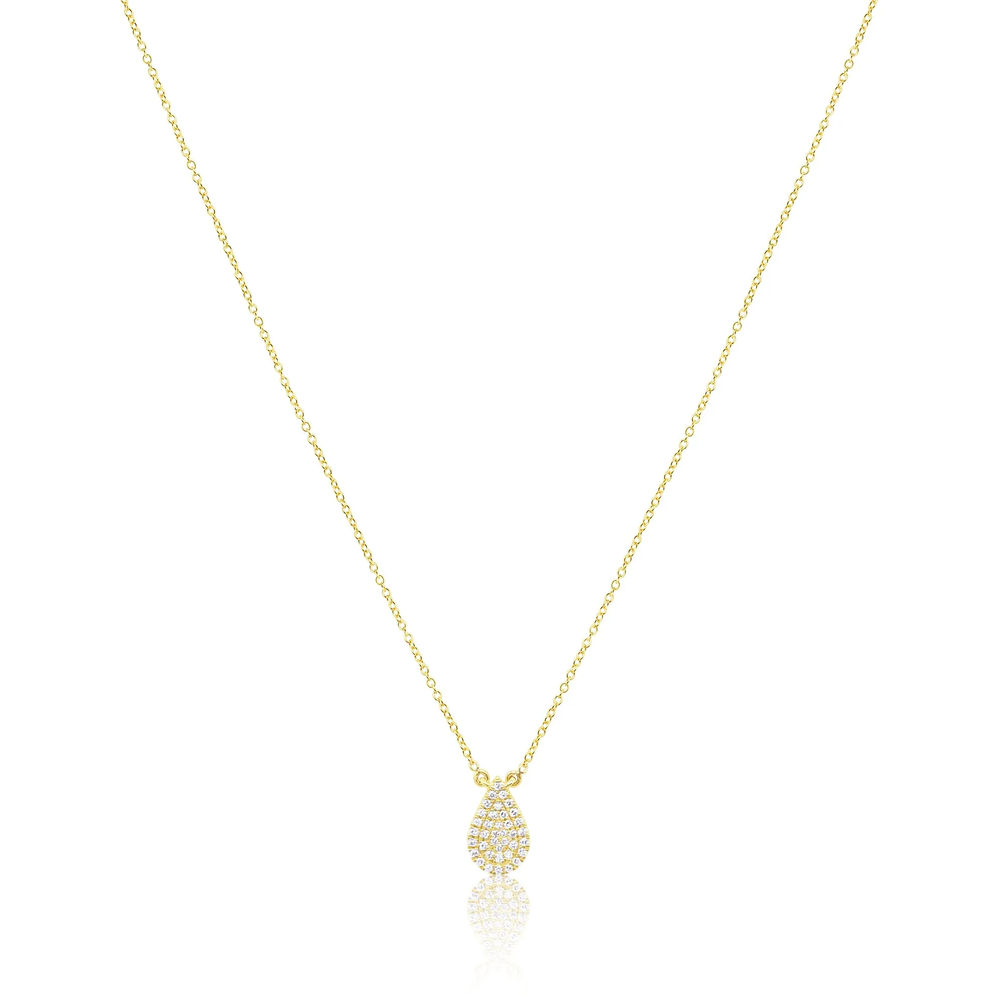 Yellow Gold Diamond Teardrop Necklace sold by Meira T