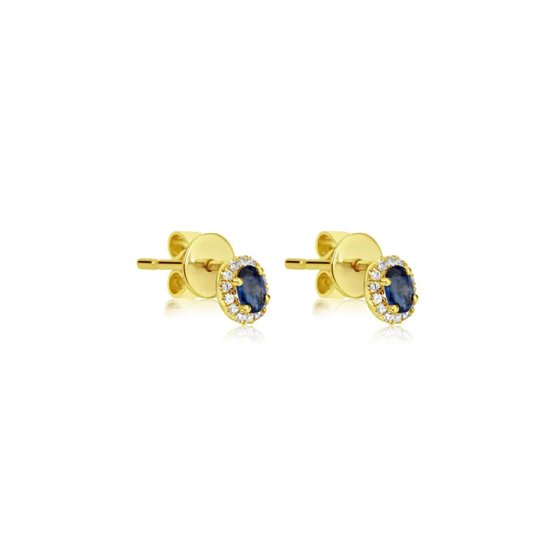 Blue Sapphire Oval Studs sold by Meira T