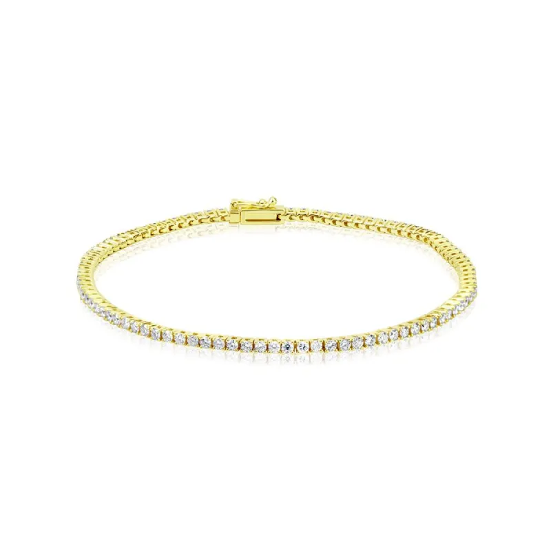 Yellow Gold Diamonds Tennis Bracelet sold by Meira T