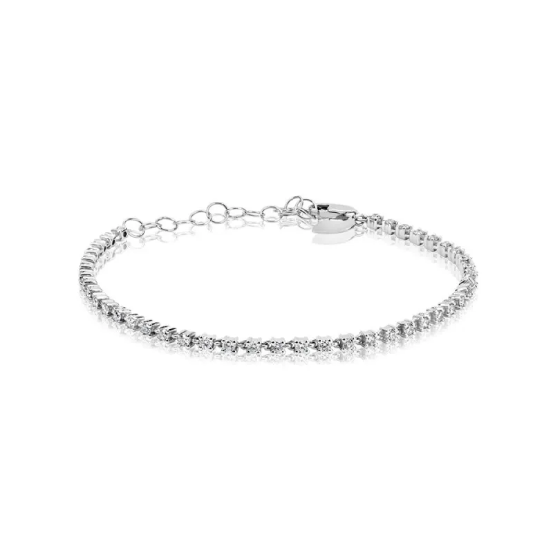 White Gold 4 Prong Tennis Bracelet sold by Meira T