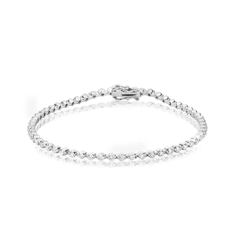 White Gold 2 ct Tennis Bracelet Two Prong setting sold by Meira T