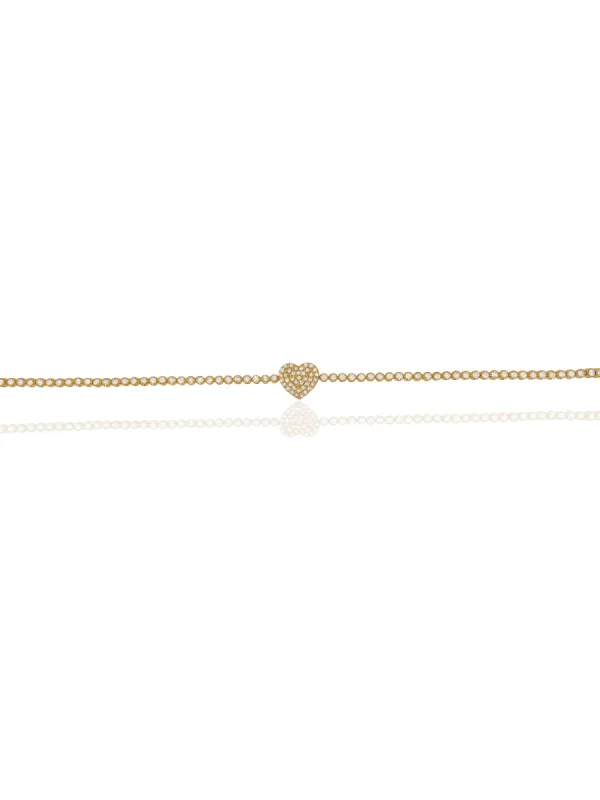 Yellow Gold Pave Heart Tennis Bracelet - ONLINE EXCLUSIVE sold by Meira T