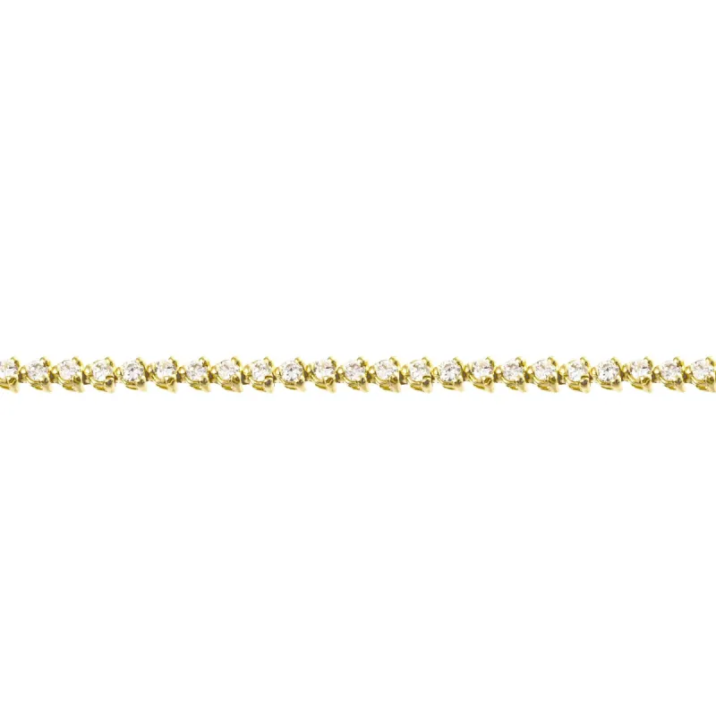 Yellow Gold Diamond Tennis Bracelet sold by Meira T