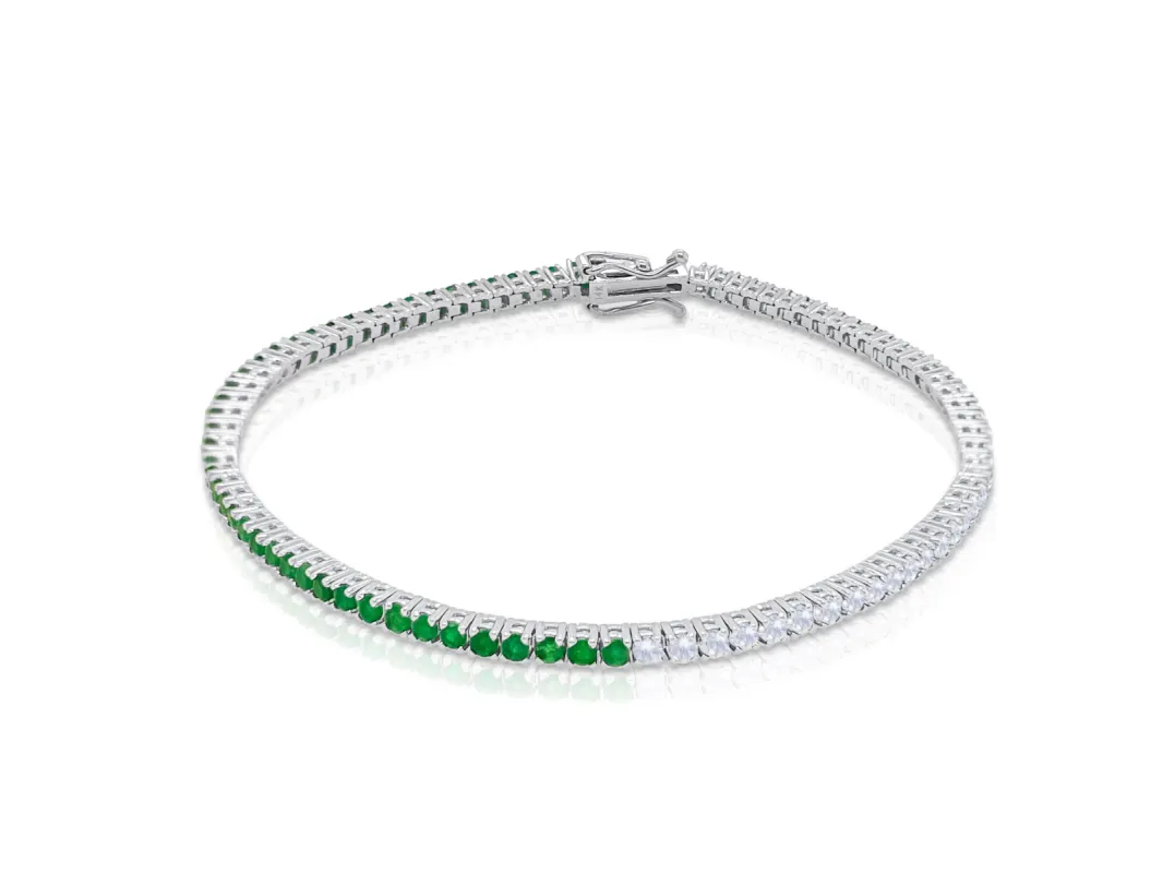 Half And Half Emerald Tennis Bracelet sold by Meira T