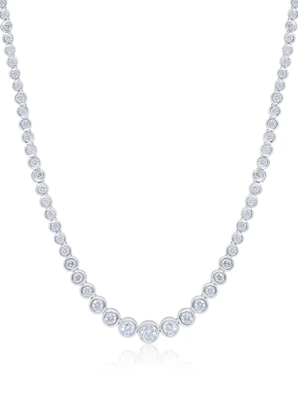 14kt White Gold And Diamond Tennis Necklace sold by Meira T