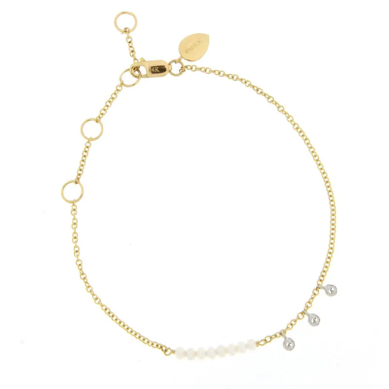Pearl Bracelet With Diamond Bezels sold by Meira T