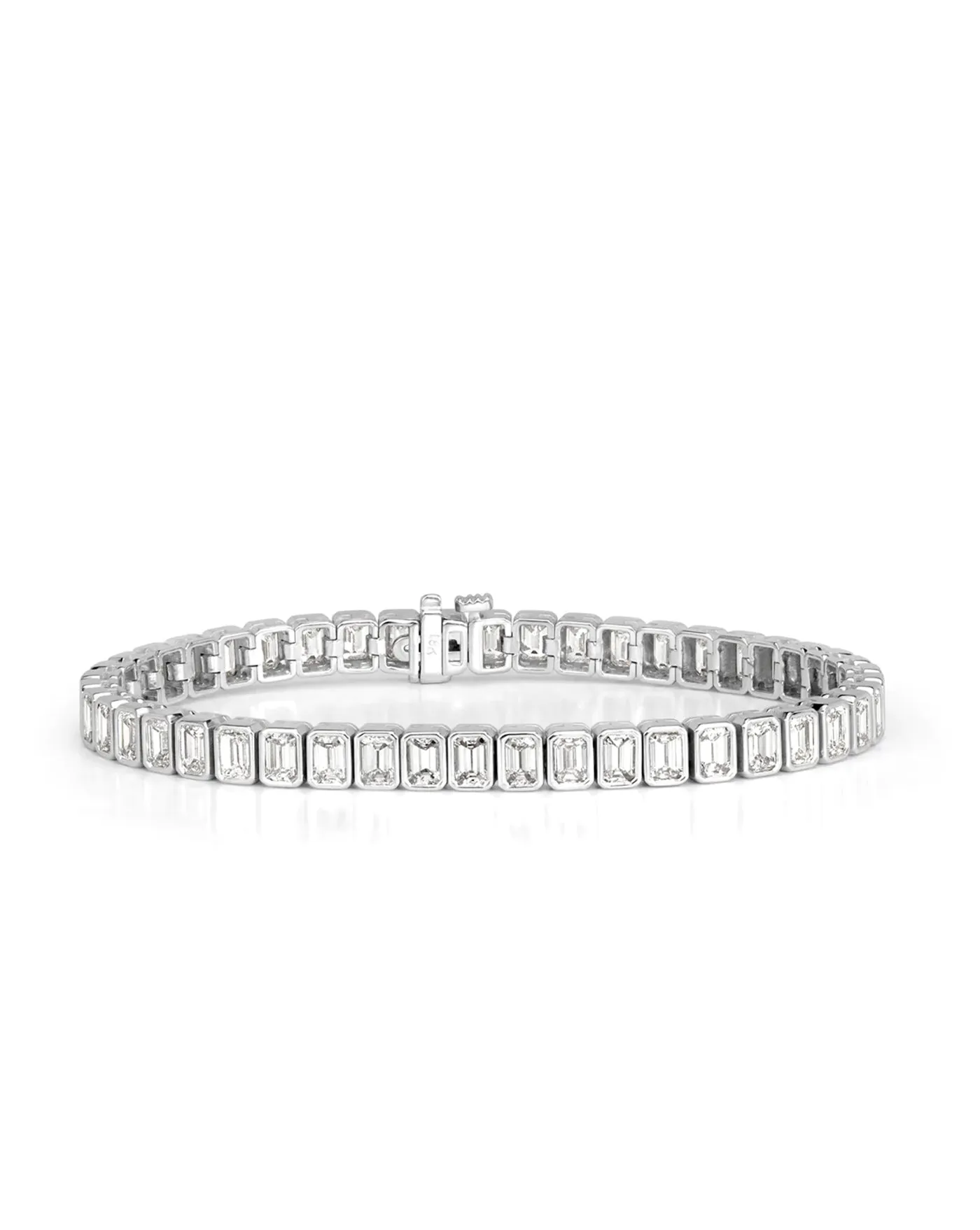 Lab Grown Tennis Bracelet | 10 cts emerald cut sold by Meira T