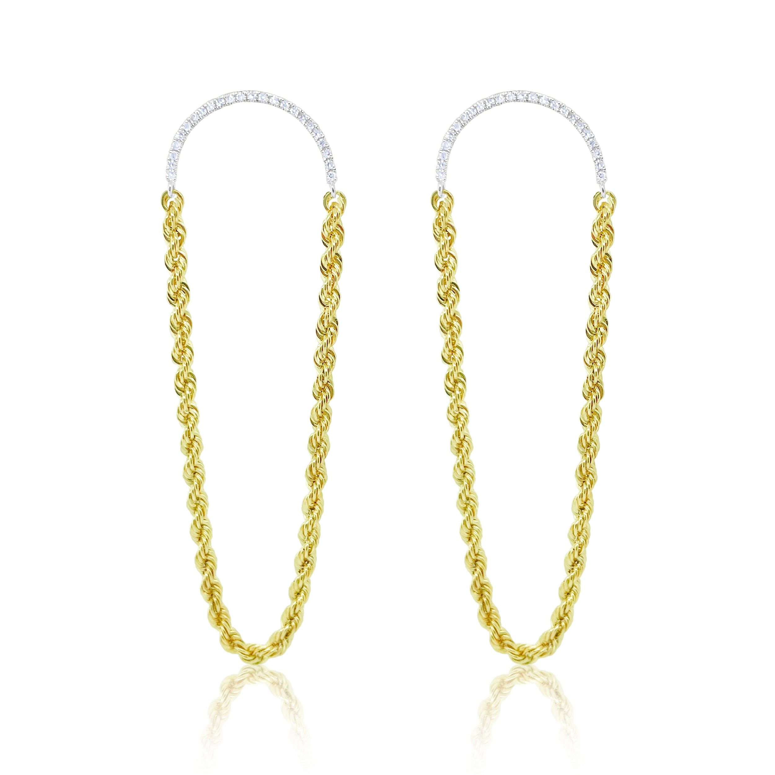 Yellow Gold Rope Earrings sold by Meira T