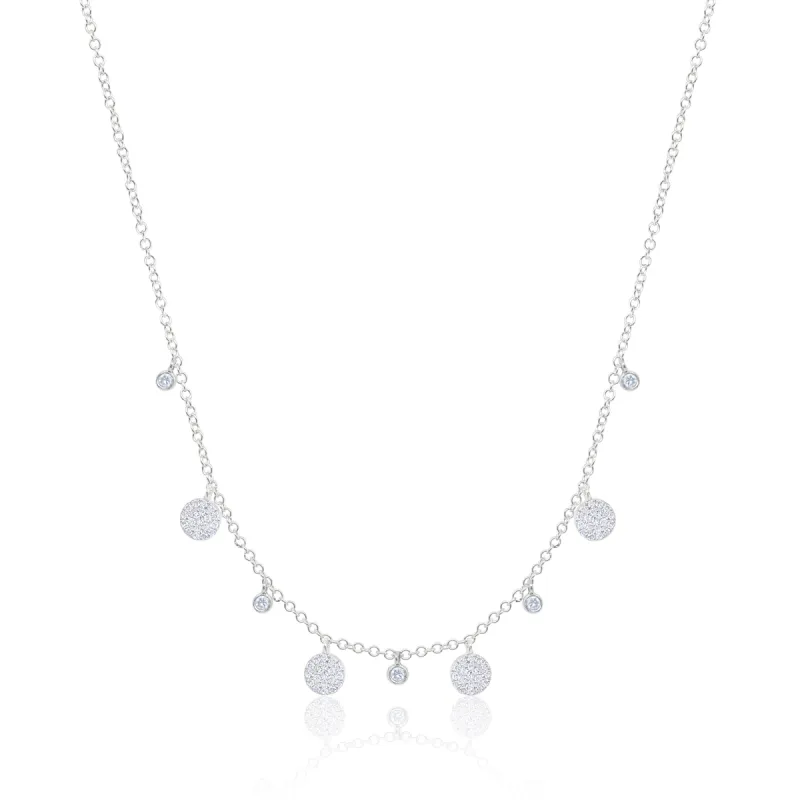 14kt White Gold Diamond Disc Layering Necklace sold by Meira T
