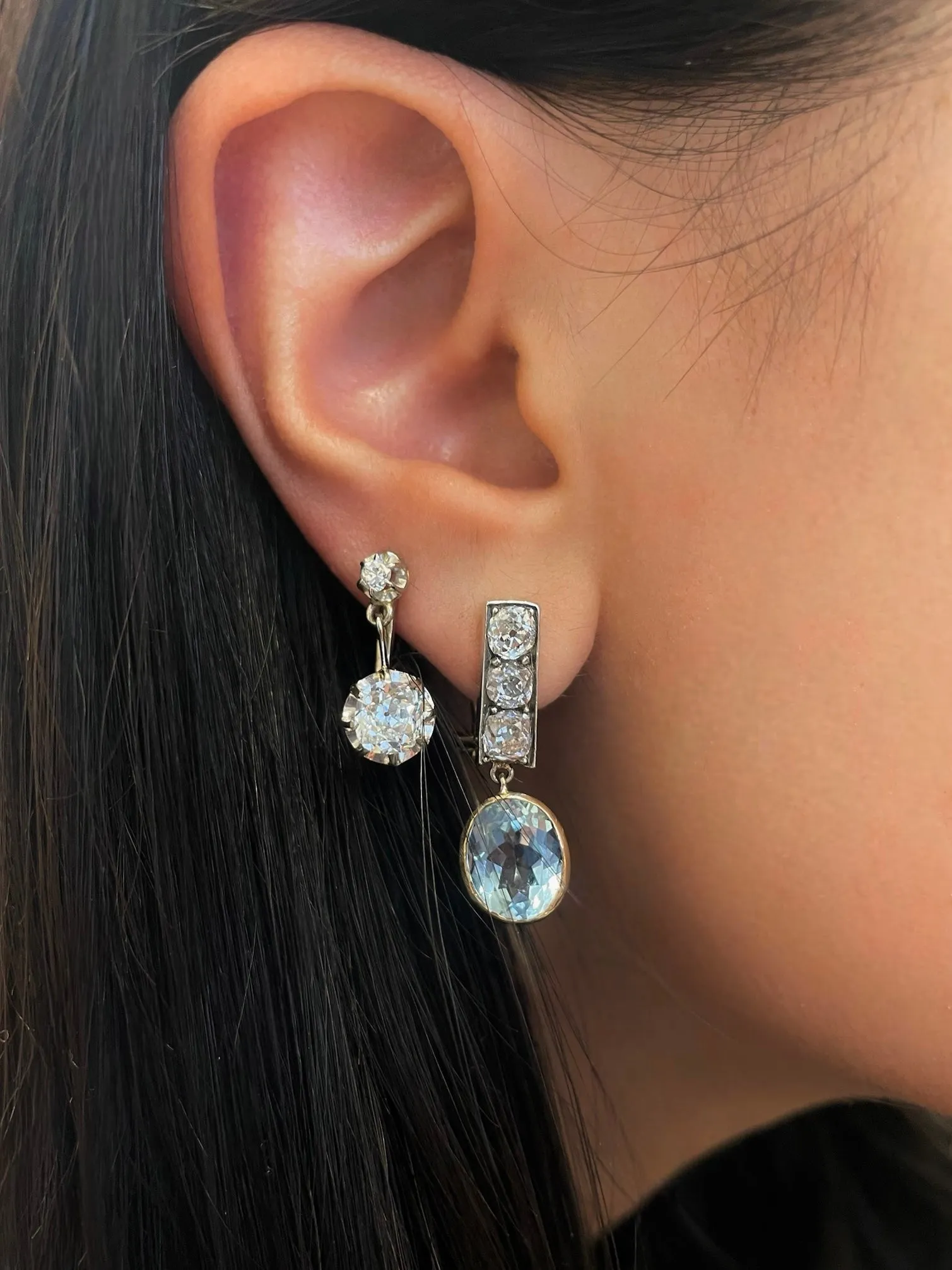 Vintage Diamond Drop Earrings ONE OF A KIND sold by Meira T product image thumbnail 2
