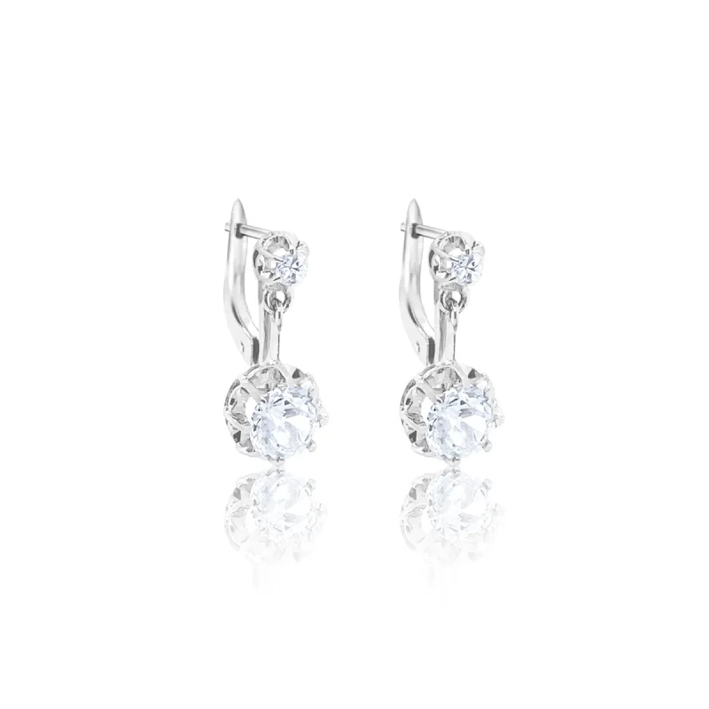 Vintage Diamond Drop Earrings ONE OF A KIND sold by Meira T