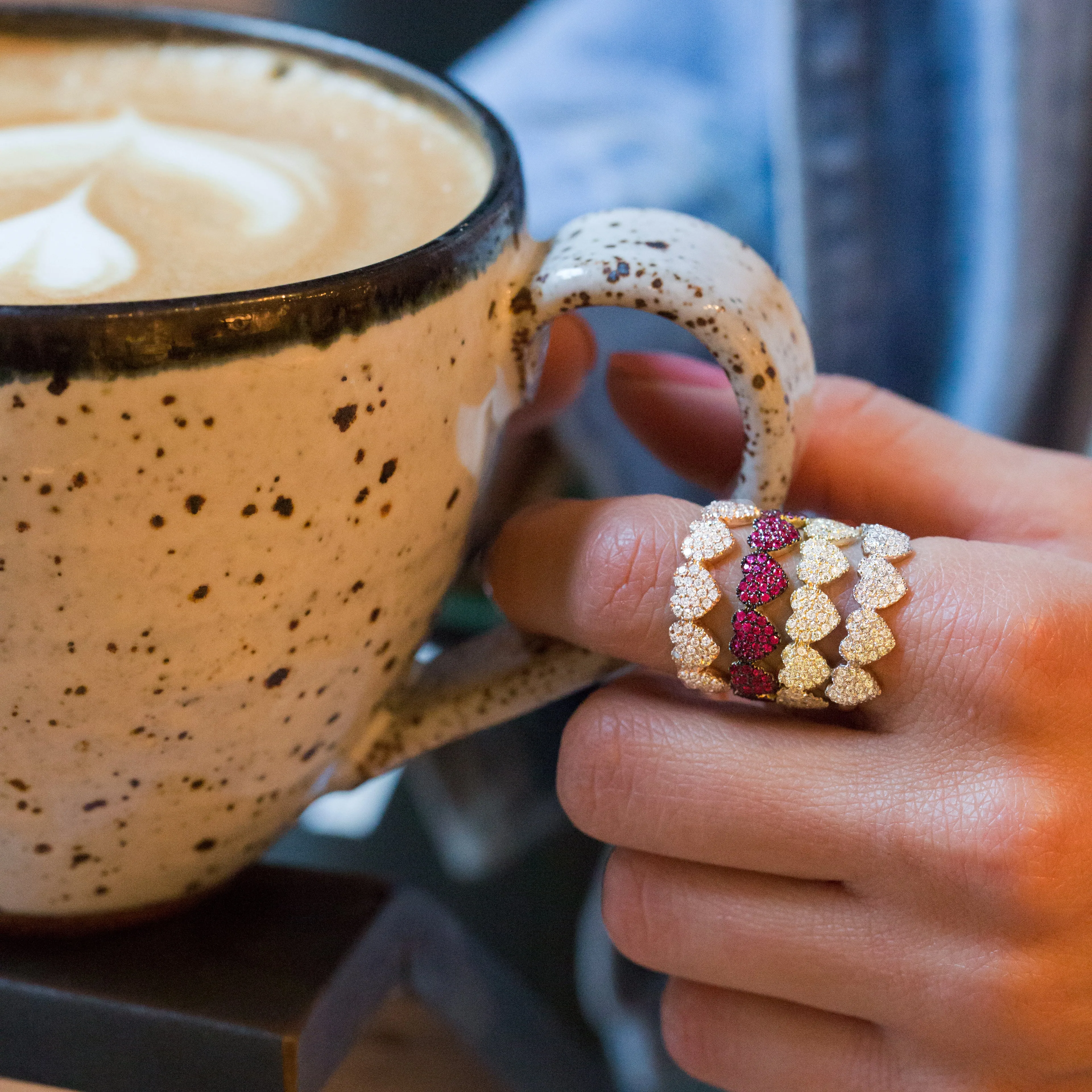 Diamond Heart Eternity Band sold by Meira T product image thumbnail 2