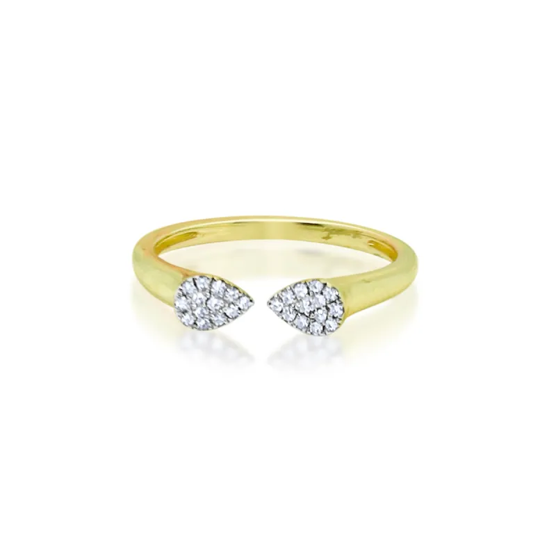 Yellow Gold Open Diamond Cluster Ring sold by Meira T
