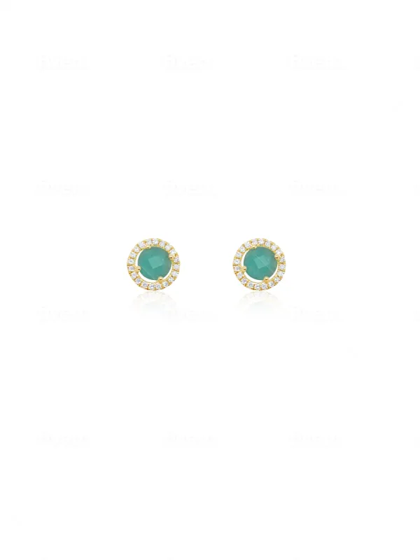 Yellow Gold Amazonite Studs sold by Meira T
