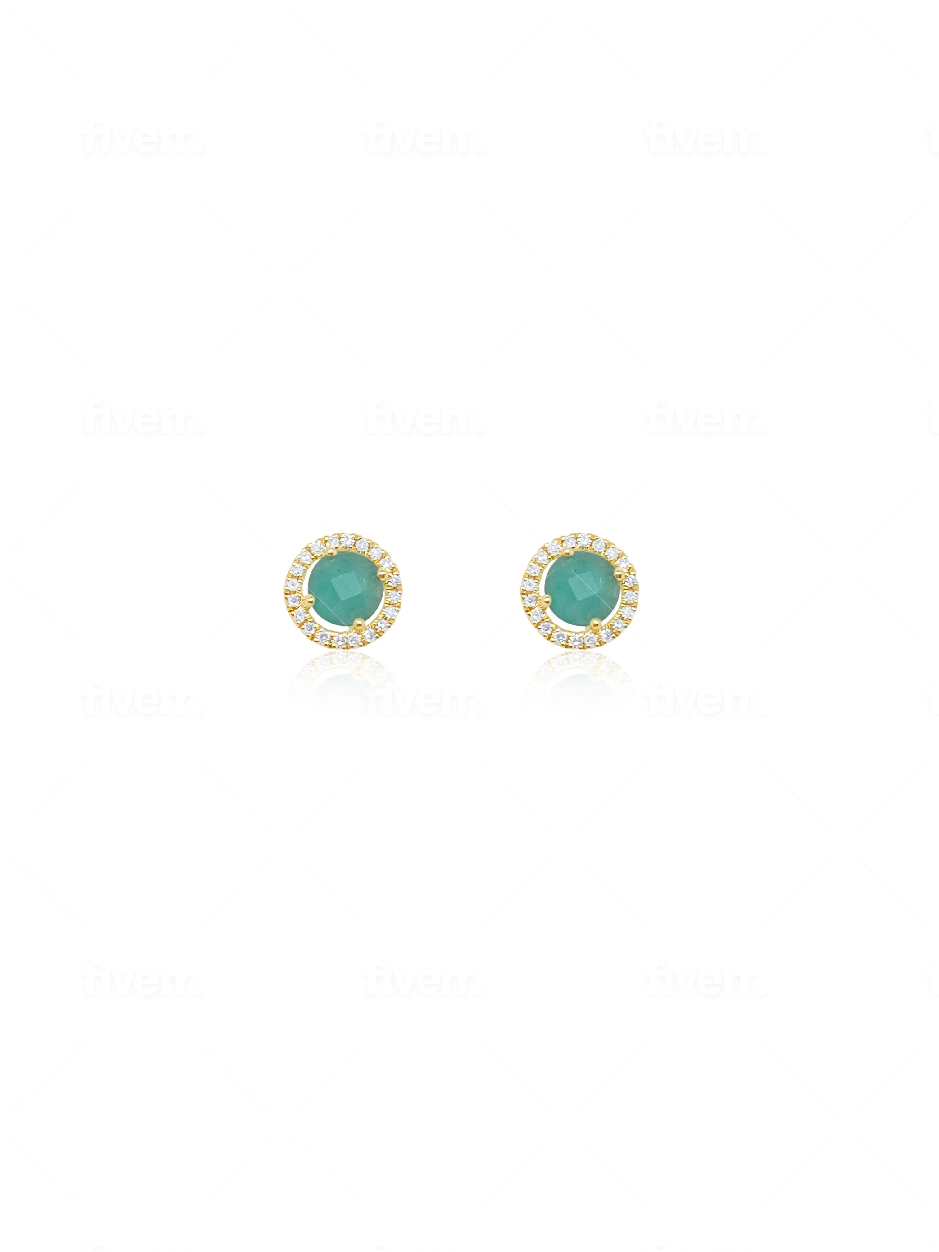 Yellow Gold Amazonite Studs sold by Meira T