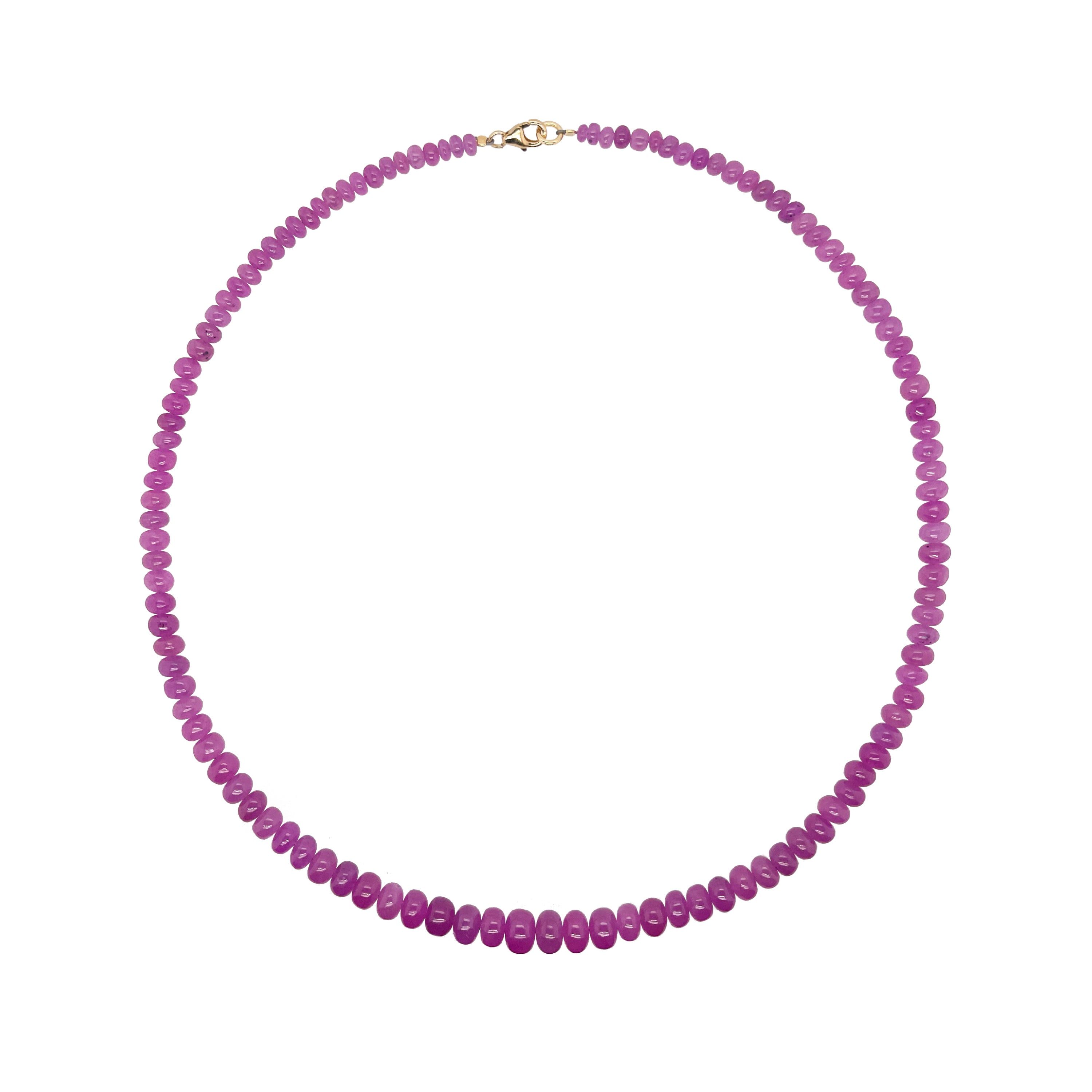 Pink Sapphire Beaded Statement Necklace sold by Meira T