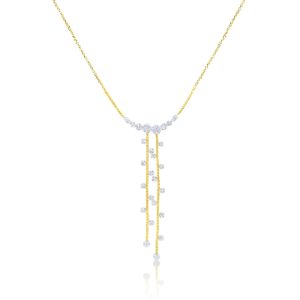 Yellow Gold Dainty Diamond Fringe Necklace sold by Meira T