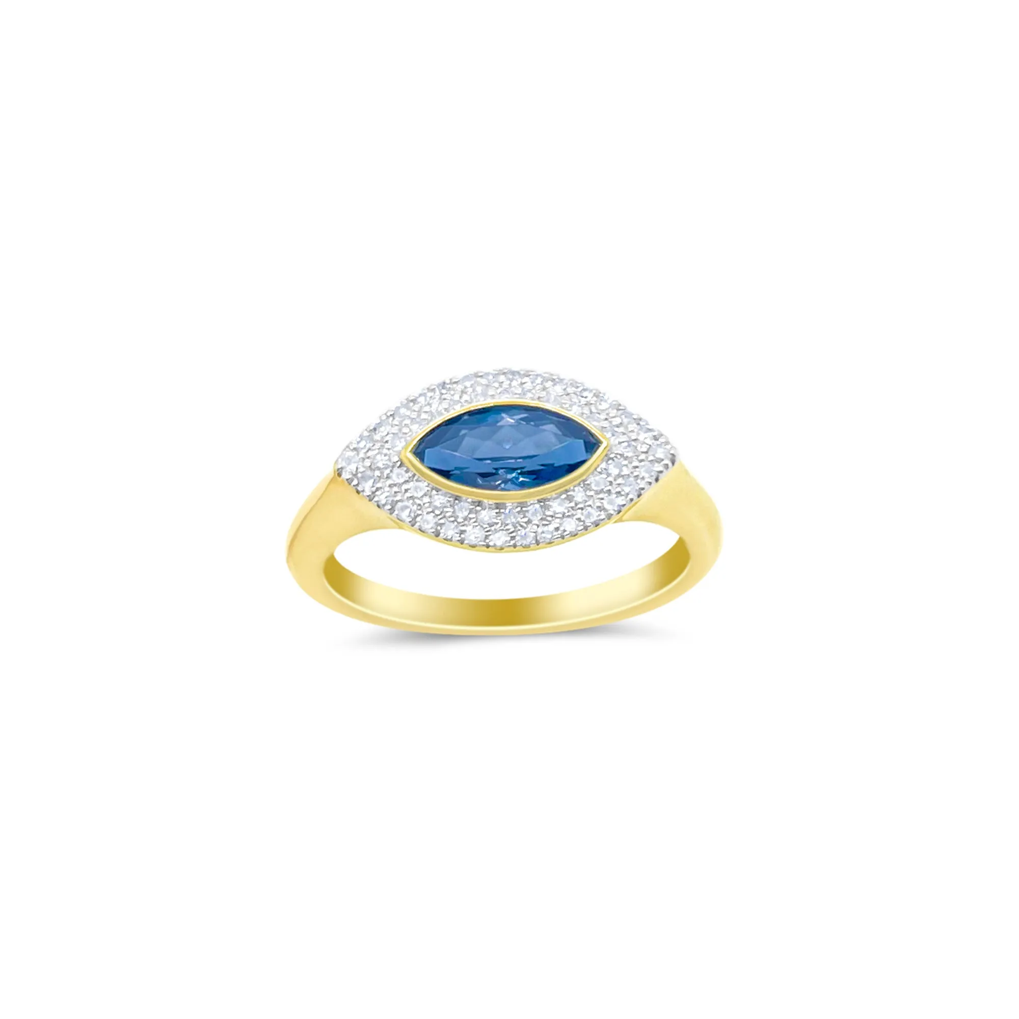 Yellow Gold London Blue Topaz Diamond Ring sold by Meira T