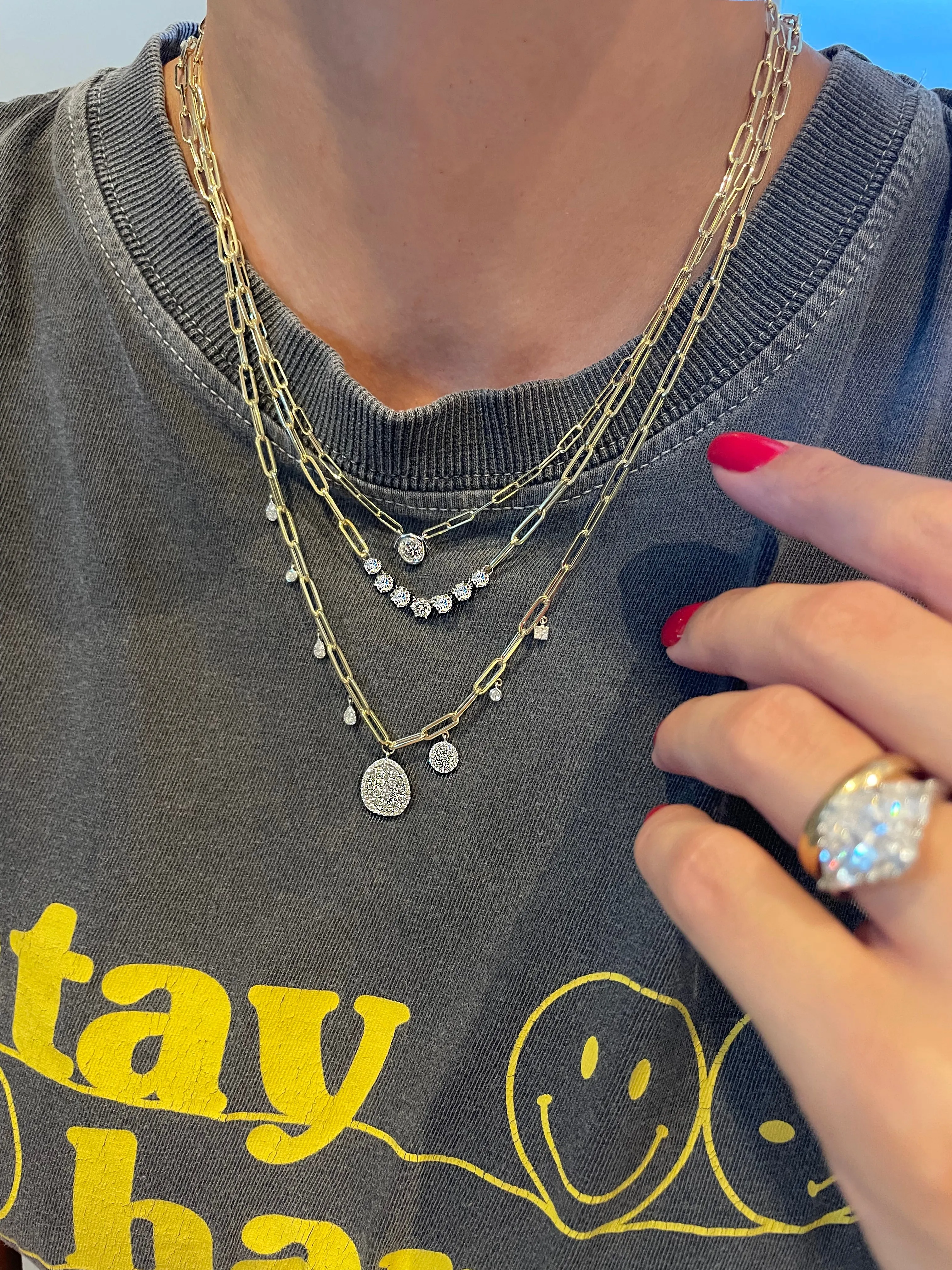 Paperclip Diamond Necklace sold by Meira T product image thumbnail 4