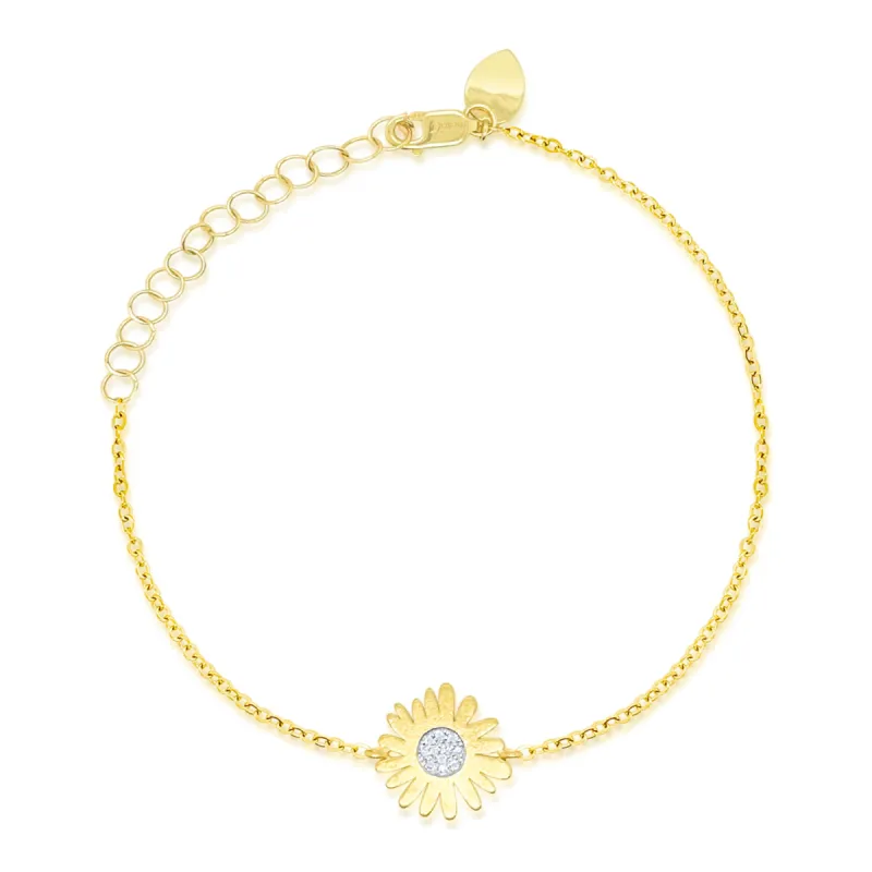 Brushed Yellow Gold Daisy Bracelet sold by Meira T
