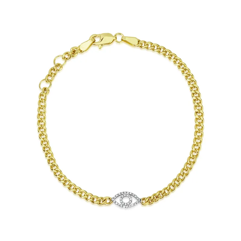 Chunky Cuban Chain Eye Bracelet sold by Meira T